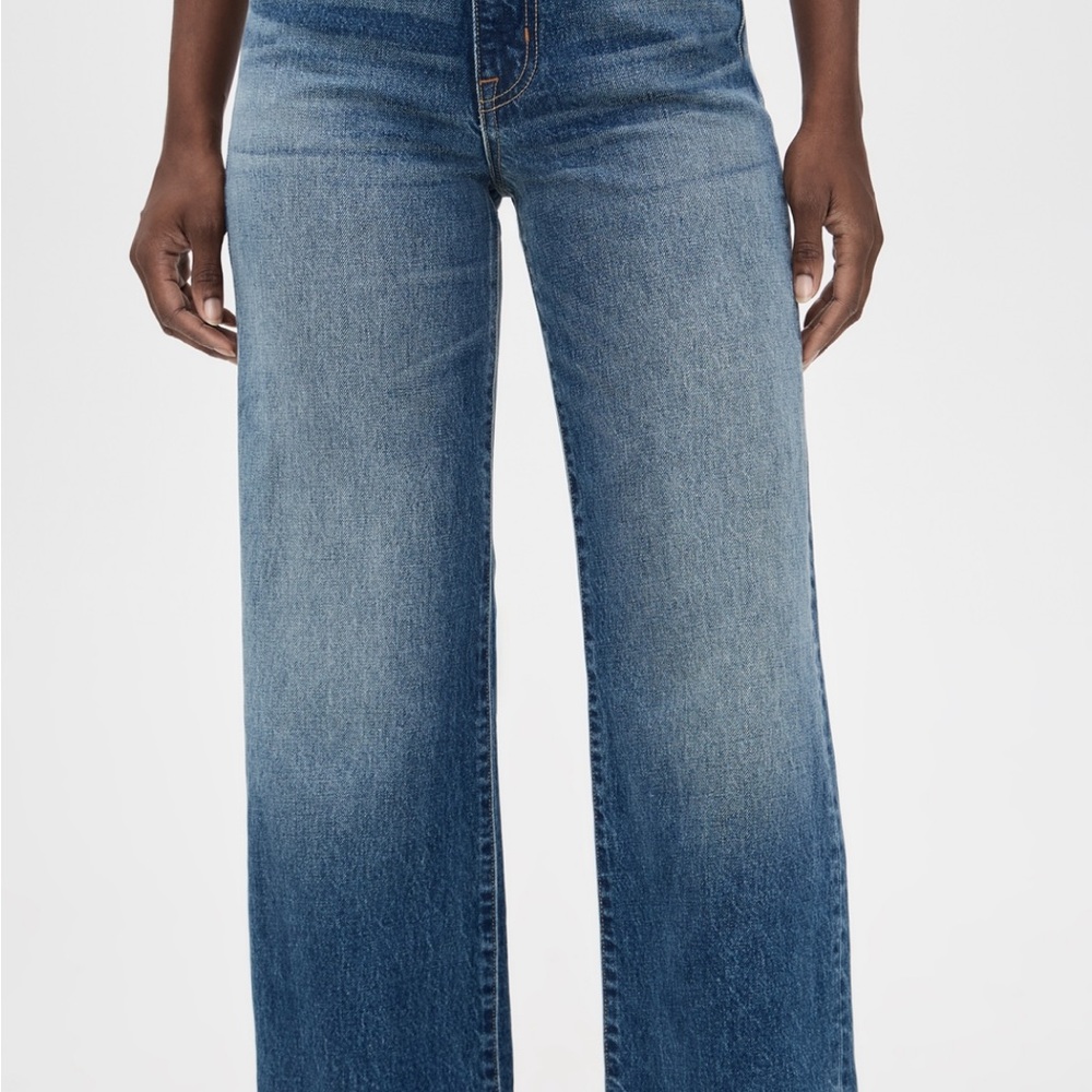 SLVRLAKE High-Rise Wide Leg Jeans - Blue Wash